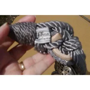 Rhea Belt 80s Women\'s Braided Stretch Knot Waist Grey Silver Center Medallion Rhea | Accessories | Rhea Belt 8s Womens Braided Stretch  main image 2